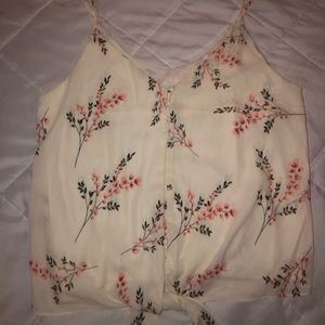 Floral top with front tie